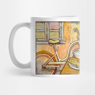 Cream Electra Town bicycle with cappuccino and biscotti Mug